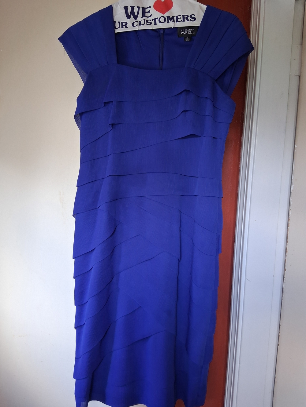 Adrianna Papell Cobalt Layered Midi Dress